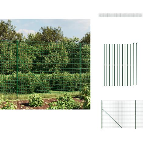Clôture en treillis métallique avec bride vert 1,4x25 m - Clôture Métal - Clôture Jardin - Clôture Rigide - Clôture Verte - Clôture Antirouille (1/5)