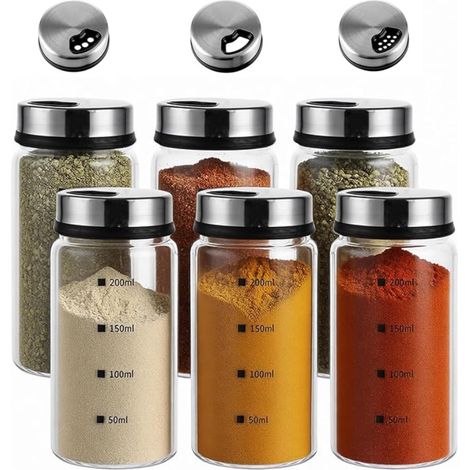 Pots à Épices avec Trous Couvercle Pivotant Saupoudreuse pour Sels Poivres Cuisine et Barbecue (1/5)