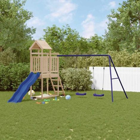 Aire de jeux extérieure : Aire de jeux d'extérieur bois massif de douglas  jeu extérieur enfant, aire de jeu jardin, balançoire enfant , pour jardin, usage domestique , enfant 3-8 ans (1/5)