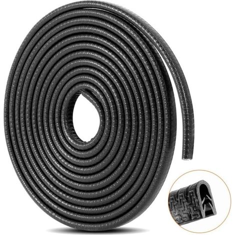 5M Protections Bord Portière de Voiture en Forme de U Protecteur pour La Porte de Voiture en Caoutchouc Anti-Collision Protéger (Noir) (1/5)