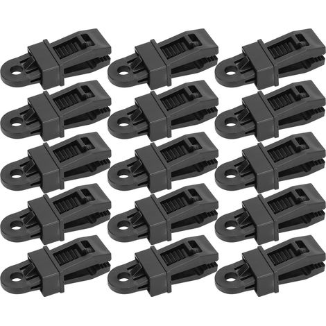 15 Pièces Clamp de Tente Anti-Vent pour Camping, Attache de Store Nylon Portable pour Auvent et Bâche (1/5)