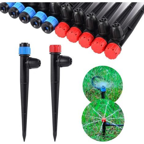 Émetteur Irrigation Goutte À Goutte - 50 Pièces - Plastique - Réglable 360 Degrés - Jardin Potager - Tuyau 4-7mm (1/5)