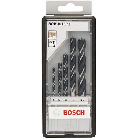 Bosch 5-Piece Wood Brad Point Drill Bit Set for Precision