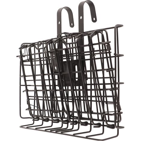 Panier arrière pliable pour vélo, maille épaisse, amovible, antirouille et imperméable, convient aux VTT et aux vélos pliants, version rembourrée noire (1250 g/44,1 oz). (1/5)