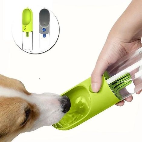 Fontaine à eau extérieure pour chien avec gobelet (verte) (1/4)