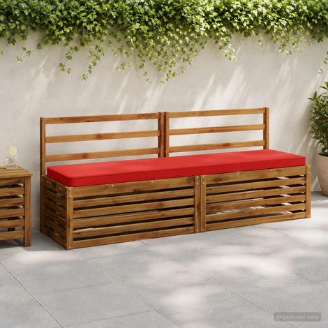 Coussins de banc 2 pièces VUGHT 2 pc 100 % polyester Rouge (1/5)