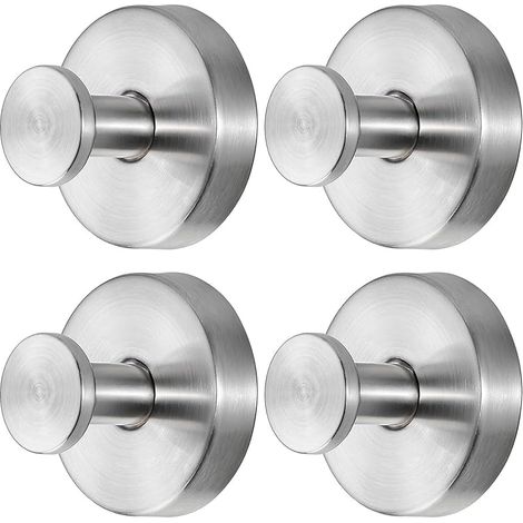 Lot de 4 crochets à ventouse argentés, crochets de suspension de 6,8 kg, support de couronne à ventouse étanche pour fenêtres, douche, couronnes, portes lisses (argenté) (1/5)