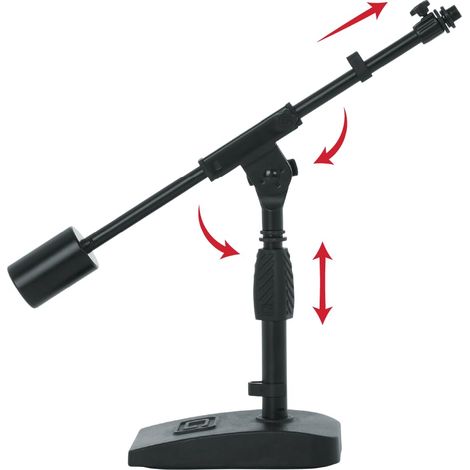 Pied de micro téléscopique pour bureau, podcast, grosse caisse et amplis, reglable en hauteur (1/5)