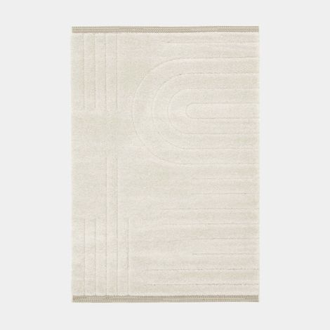 Tapis en relief géométrique - Andréa - Écru et beige - 200 x 290 cm (1/5)