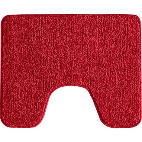 Plain red polyester toilet mat 50x40cm