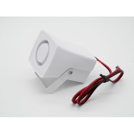 Alarme Filaire Électronique Sirène sans Fil Détecteur Mini Forte Corne pour Système d'Alarme de Sécurité pour Maison avec Support 110dB DC 12V (1/5)