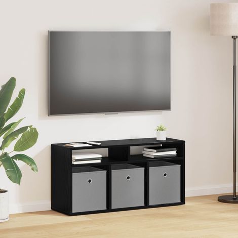 vidaXL Lowboard con cassetto Rovere Nero 87 x 27,5 x 43 cm