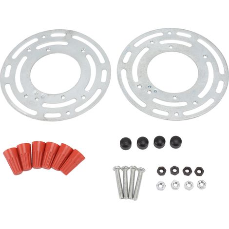 Ensemble de 2 supports de fixation pour luminaires, barre transversale circulaire en acier de 10 cm (4 po), plaque pour ventilateur de plafond avec accessoires complets
