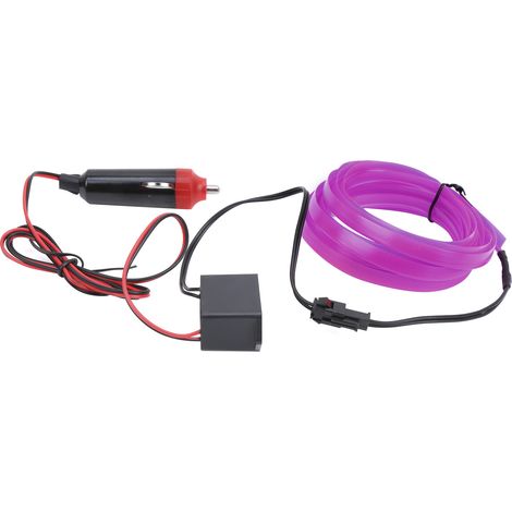 Bande LED de 3 mètres pour éclairage intérieur de voiture, allume-cigare, tube lumineux néon violet (1/5)