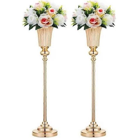 Elegante Metallvase zur Innendekoration, künstliches Blumenarrangement zum Aufstellen auf einem Tisch (1/5)