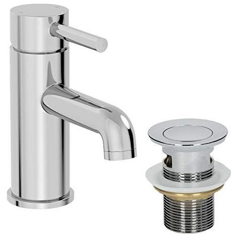 Modern Bathroom Mono Basin Mixer Tap Single Lever Chrome Waste