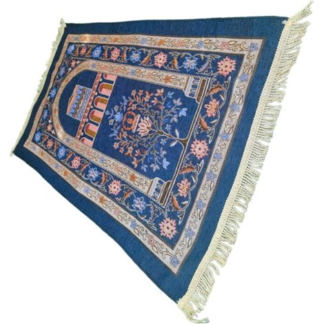 Alfombra musulmana, manta de oración con orquídea tibetana