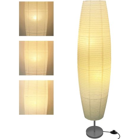 Lampadaire en papier moderne avec abat-jour, blanc-01 (1/5)