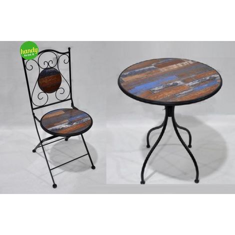 Set Degas Ambra Garden tavolo Ø60cm + 2 sedie pieghevoli (1/3)