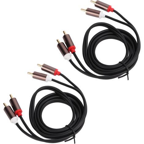 Câble audio RCA 2 pièces PVC tressé blindé rallonge AV pour amplificateurs, enceintes, lecteurs (1/5)