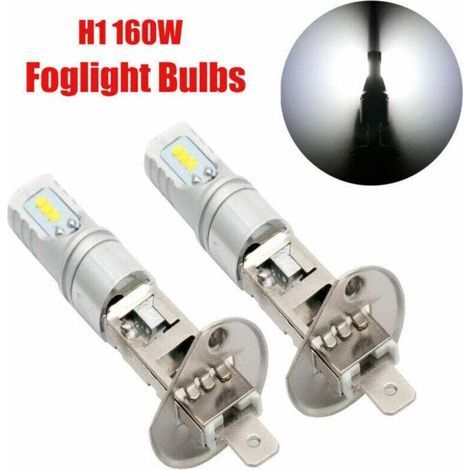 Kit 2x 160W H1 LED Anti Brouillard Feux Lampe DRL Blanc Ampoules 1600LM 6500K (1/5)