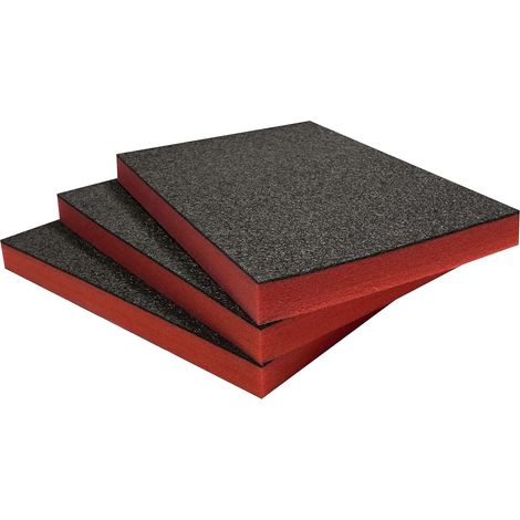 Lot de 3 Mousse à découper 600x420x50mm pour boîtes à outils et flight cases