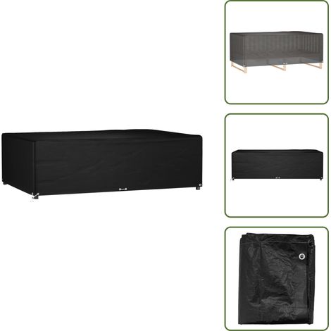 The Living Store Funda para muebles de jardín 12 ojales rectangular 227x152x65cm - Funda para ratán