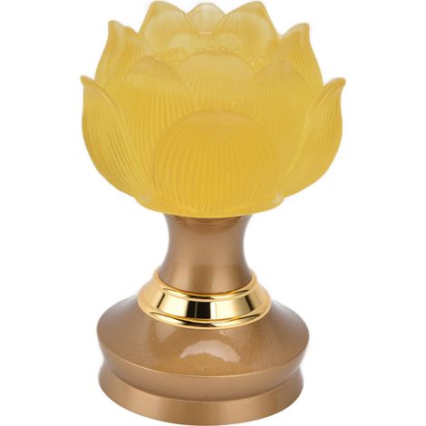 Lot de 2 lampes bouddhistes LED en forme de lotus avec base en alliage, lampe Bouddha colorée, ornement pour la prière et la foi, prise UE 100-240 V (1/5)