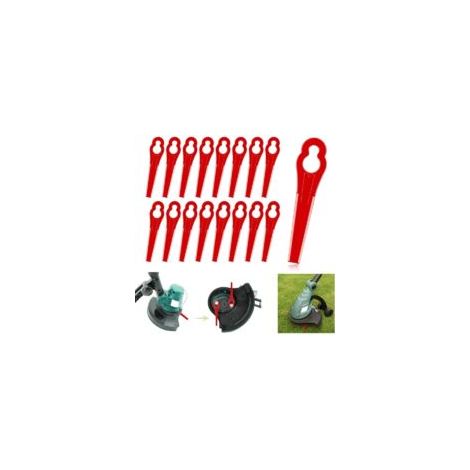 100 Pcs Lames en Plastique de Rechange, Lame Coupe Bordure Tondeuse à Gazon pour Jardin et Pelouse Coupe Bordures (Rouge) (1/4)