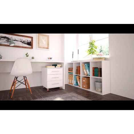 Buck con ruedas acabado blanco 58 cm(alto)45.5 cm(ancho)44 cm(fondo). (1/3)