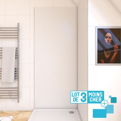 LOTE de 3 Paneles Murales de Aluminio Blanco para Baño - 90x210cm - WALL'IT (1/5)