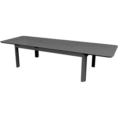 Table de jardin - Rectangulaire - Graphite - Aluminium - 10/16 personnes - 230 / 350 x 120 cm - Darius - PROLOISIRS