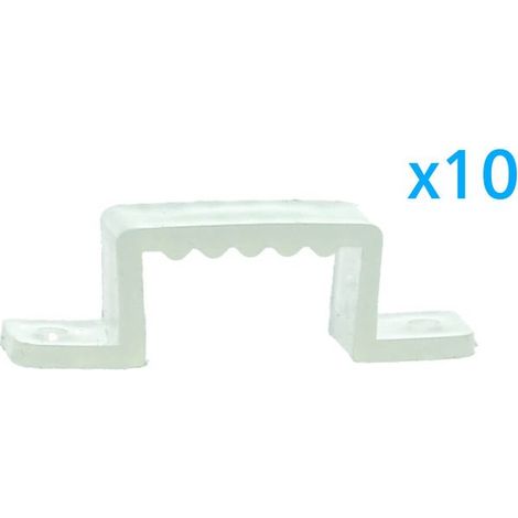 10 PZ Clip Fissaggio Rigido 16x10 mm per Bobina Striscia Led Impermeabile