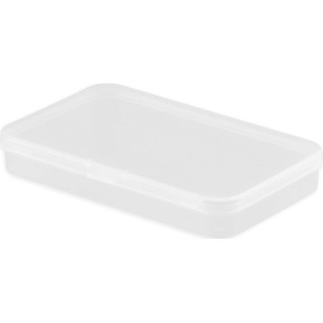 Boîte de rangement rectangulaire transparente avec couvercle, boîte en plastique transparent PP,1308020mm (1/5)