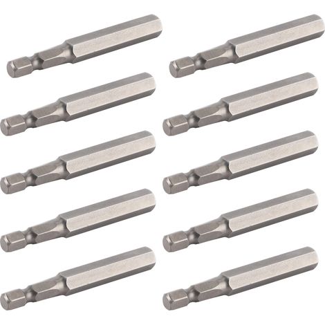 10-teiliges Set elektrischer Schraubendreherbits, 8 mm Sechskant, stark magnetisch, gehärtet, S1/4 65 mm (1/5)