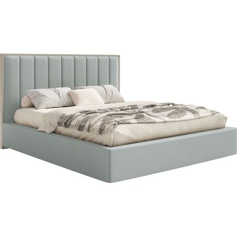 Selsey Togents - Polsterbett 140x200 mit Veloursbezug, Bettkasten und LED, Salbeigrün