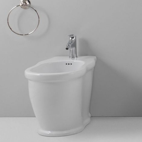 Bidet a Terra Monoforo in Ceramica TIME Bianco Lucido - Design Contemporaneo (1/5)