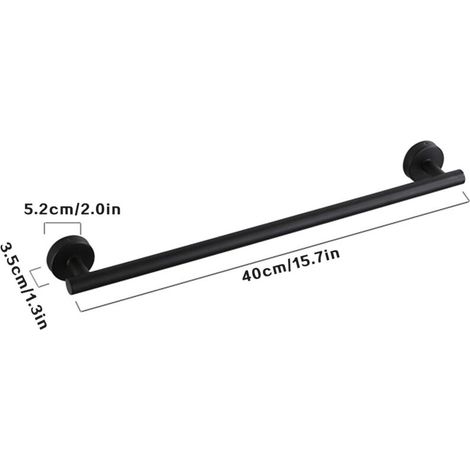 Porte-serviettes de salle de bain porte-serviettes mural en acier inoxydable porte-serviettes vis de fixation tige unique-40 cm (1/3)