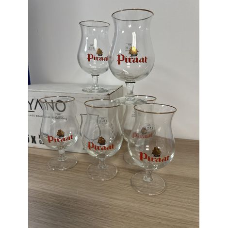 Lot de 6 verres à bière Piraat - 25 cl - Neufs