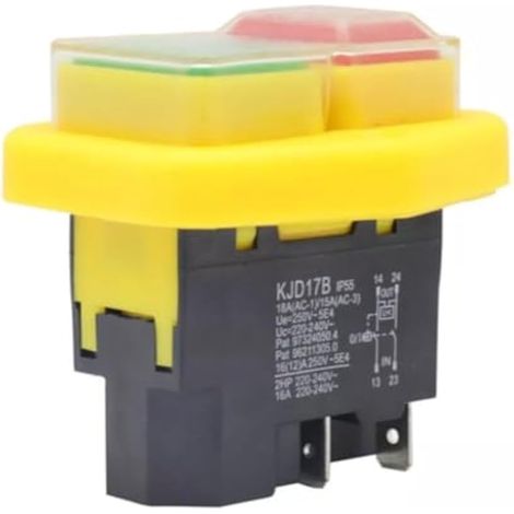 Interrupteur à bouton-poussoir magnétique étanche KJD17B AC220V 18A à 4 broches pour outils de jardinage et outils électriques industriels (1/5)