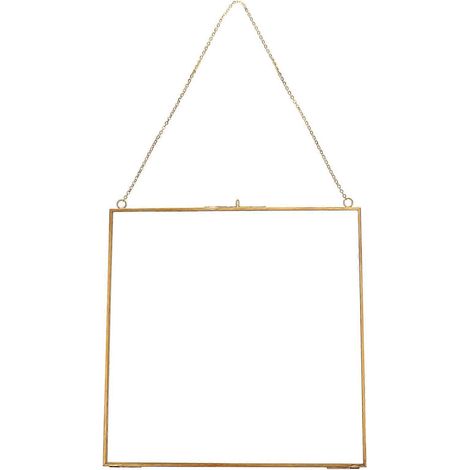 Cadre photo suspendu en verre transparent avec pince décorative (1 pièce) (1/5)