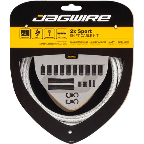 Kit Câble Et Gaine Tressée De Dérailleur Double Plateau - Look Premium - Jagwire