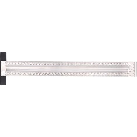 Règle de traçage en acier inoxydable 400mm, équerre d'angle pour marquage ligne, outil de mesure menuiserie. (1/5)