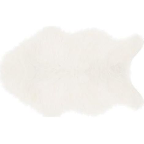 Tapis Imitation Fourrure Aicka 60x90cm Blanc (1/2)