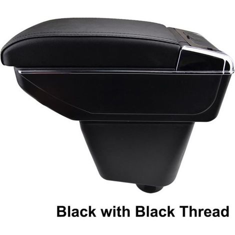 Accoudoir De Console Centrale En Cuir Noir avec double couches Spécifique pour Renault Captur 2013-2017(avec des coutures noires) (1/4)