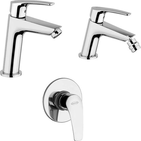 Lavabo medio e bidet con incasso doccia Lucente Jacuzzi Rubinetteria in set (1/5)