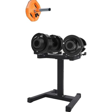 Soporte para barra, diseño ajustable, construcción de acero resistente, color negro. (1/5)