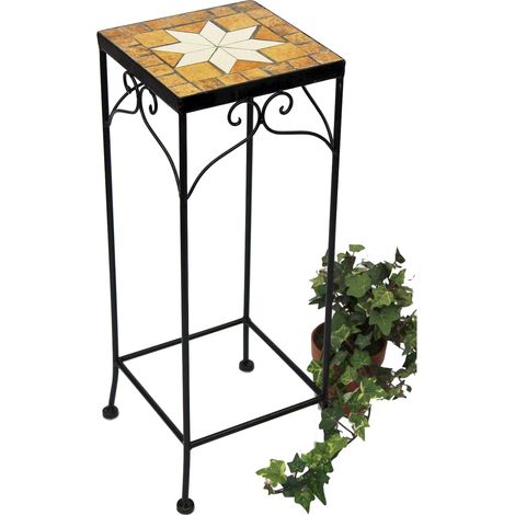 DanDiBo Blumenhocker Mosaik Eckig 54 cm Blumenständer 12012 Beistelltisch Pflanzenständer Mosaiktisch (1/5)