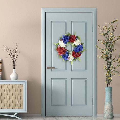 Guirlande Patriote - Guirlande Porte 20 Pouces - Décoration 4 Juillet - Rouge Blanc Bleu - Pour Porte Fenêtre Extérieur - 1 Pièce (1/5)