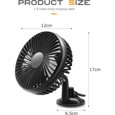 Ventilateur Voiture,Ventilateur Thermique de Voiture,Ventilateur de Refroidissement de Siège D'auto,Ventilateur de Voiture Portable,Convient aux Voitures,Camping-Cars (Ventouses) (1/4)